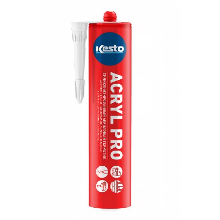 Kesto ACRYL PRO Герметик Акриловый силиконизированный, белый 310 мл ...